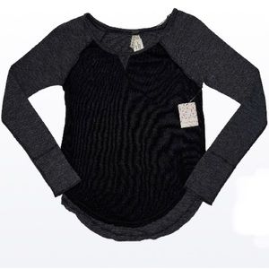 Free People (We The Free) Friday Feelin Henley Long Raglan Sleeve Thermal Shirt